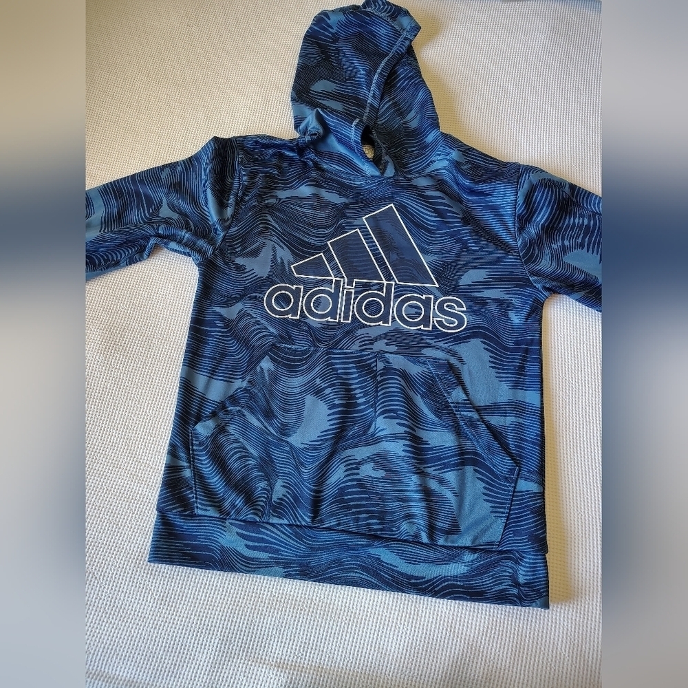 Adidas Blue Sweatshirt Hoodie Casual Sportswear Size L (14 - 16)